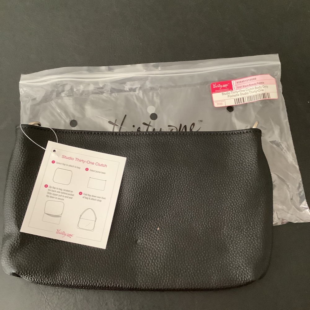 Studio Thirty One Clutch Body Only - Black Beauty Pebble NWT
